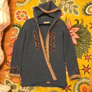 Free People Sz L Hooded Sweater